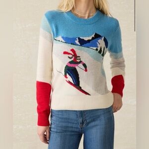 Faherty Mountain Coaster Crewneck Ski Sweater XS